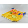 Doudou plat orange jaune fleur soleil BABYSUN 