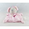 Doudou plat souris rose vert NICOTOY