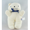 Doudou plat chat blanc bleu SUCRE D'ORGE