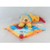 Doudou plat ours bleu orange jaune BABY NAT