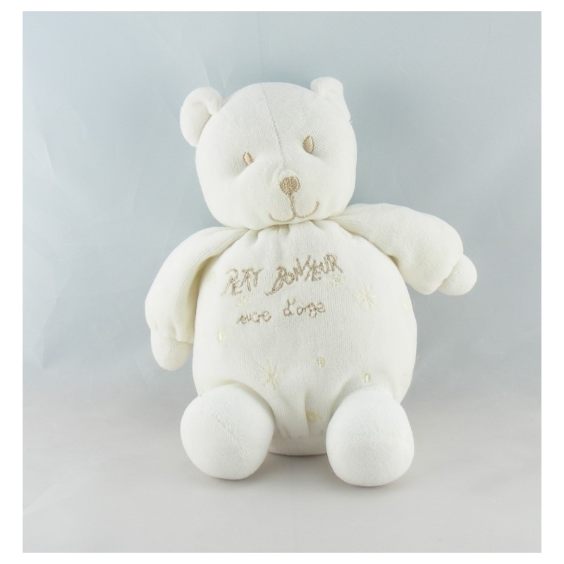 Doudou ours blanc petit bonheur SUCRE D'ORGE