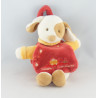 Doudou et compagnie Hugo chien rouge attache tétine 