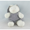 Doudou lapin beige robe grise HISTOIRE D'OURS