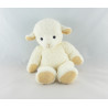 Doudou plat mouton agneau beige blanc foulard orange BENGY