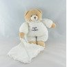 Doudou et compagnie ours blanc mouchoir dentelle 