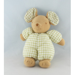 Doudou Souris verte carreaux vichy AJENA 20 cm