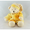 Doudou plat ours jaune orange poche CMP