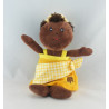 Doudou poupée fille métis robe jaune NOUNOURS