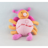 Doudou plat coccinelle sur pomme rose UN REVE DE BEBE