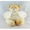 Doudou ours écru gilet blanc TAKINOU