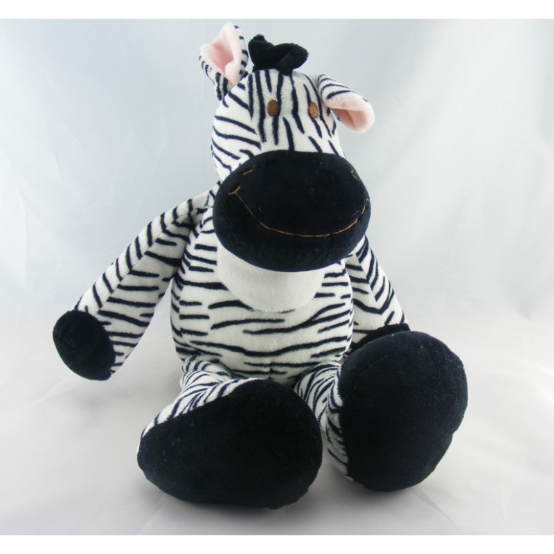 Doudou zébre noir et blanc grande taille Nicotoy