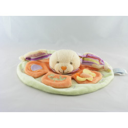 Doudou plat rond lapin Loupichou Doudou et compagnie