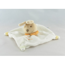 Doudou et compagnie plat lapin orange col rose cerise 