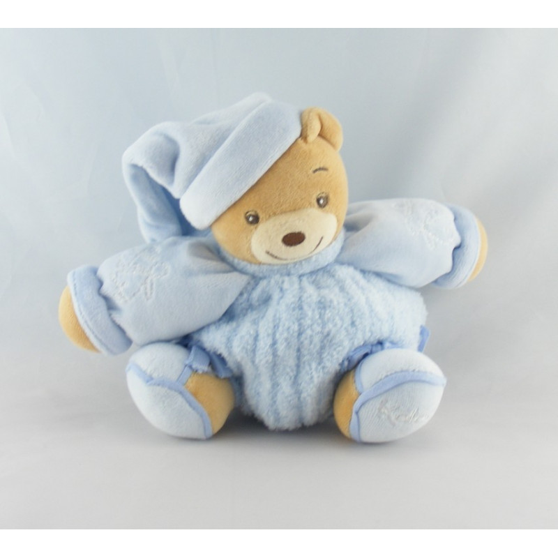 Doudou patapouf ours bleu blue laine KALOO