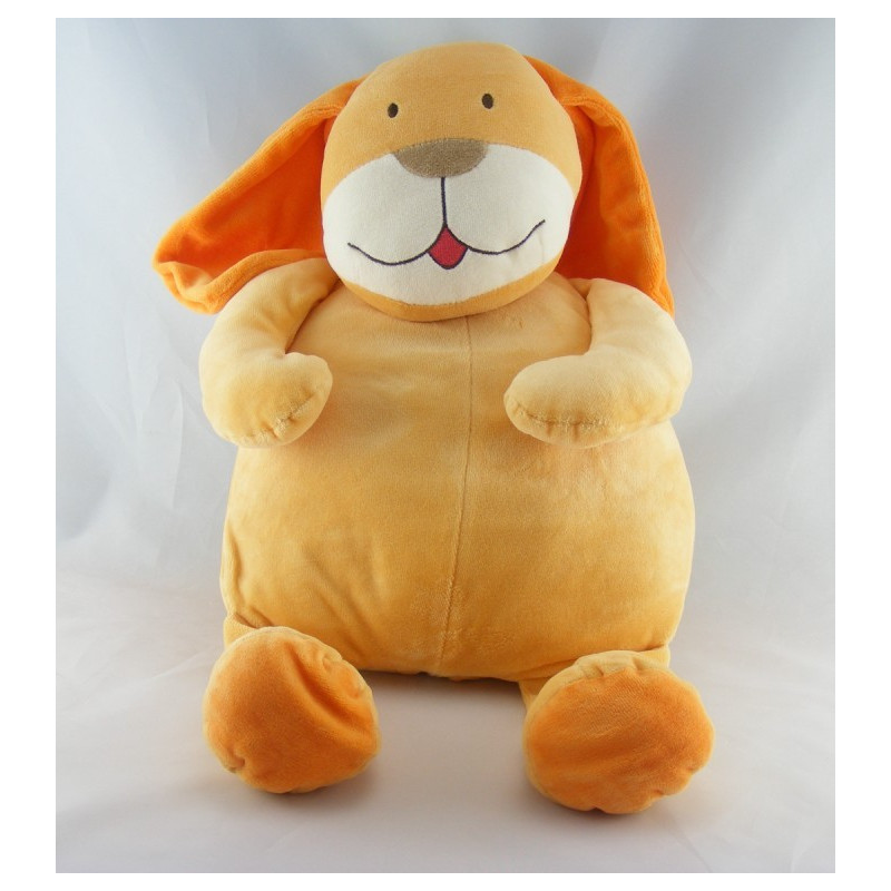 Doudou lapin chien orange SUCRE D'ORGE