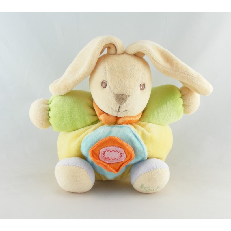 Doudou lapin patapouf bleu mauve avec abeille Kaloo
