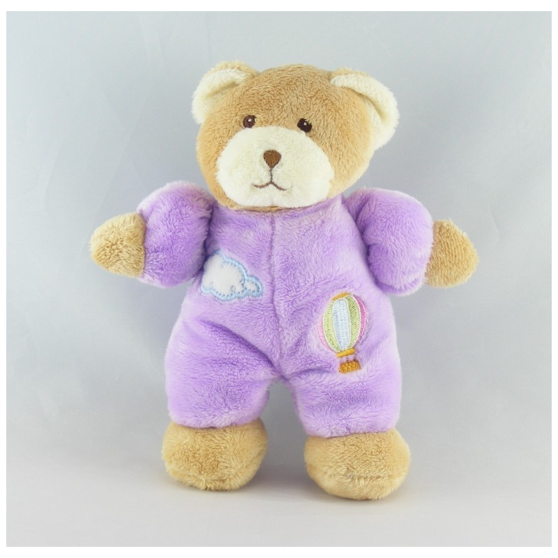 Doudou ours violet nuage montgolfiére GIPSY