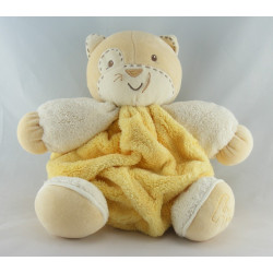 Doudou ours plume jaune blanc KALOO 
