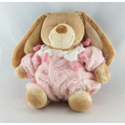 Doudou lapin combinaison rose fleur TEX
