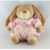 Doudou lapin combinaison rose fleur TEX