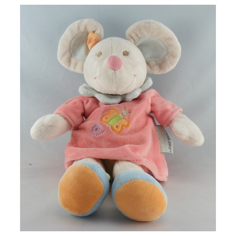 Doudou souris rose papillon NATTOU 