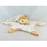 Doudou plat noeuds ours endormi vichy orange Kaloo