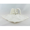 Doudou lapin blanc écharpe beige vichy SERGENT MAJOR