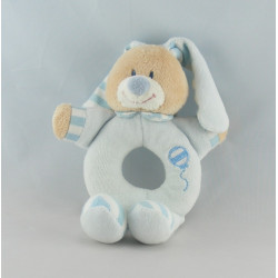 Doudou semi plat lapin bleu ballon BOUT'CHOU BOUTCHOU