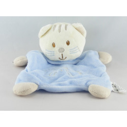Doudou chat blanc bleu VETIR