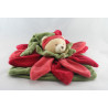Doudou et compagnie collector ours plat fleur rouge orange 