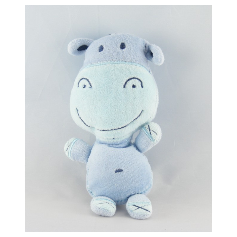 Doudou plat vache gris bleu AUCHAN