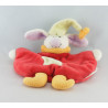 Doudou plat lapin vert mauve étoile rouge AUCHAN