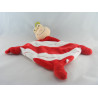 Doudou plat fourmi rouge Microcosmos CARRE BLANC