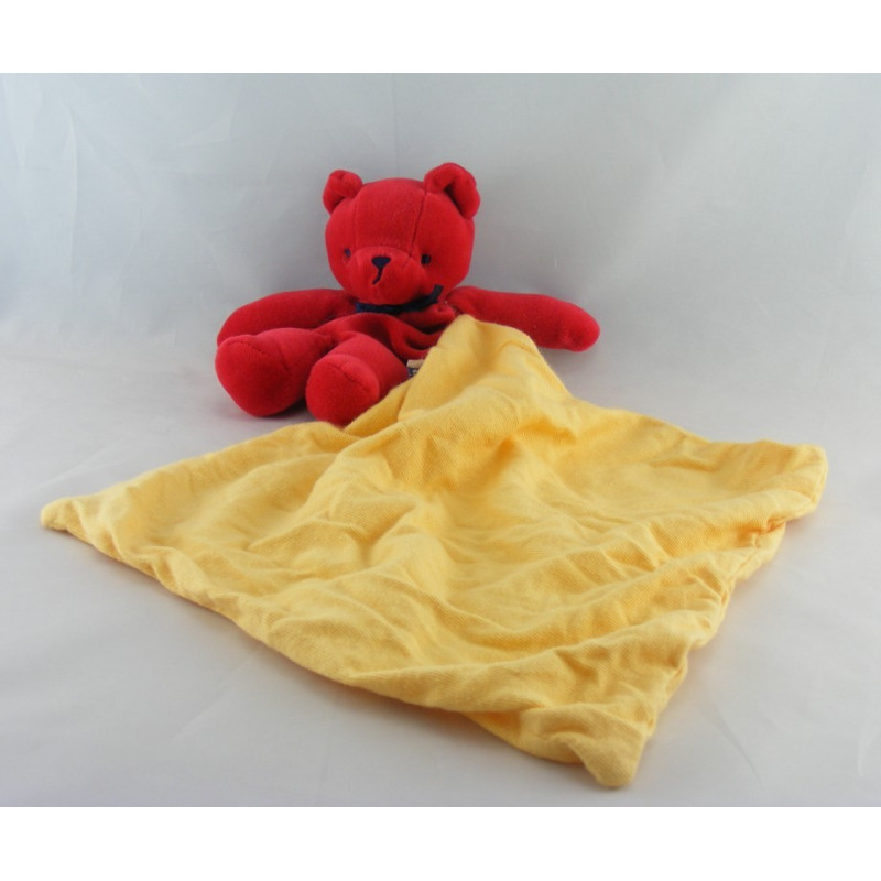 Doudou ours blanc avec mouchoir SUCRE D'ORGE 