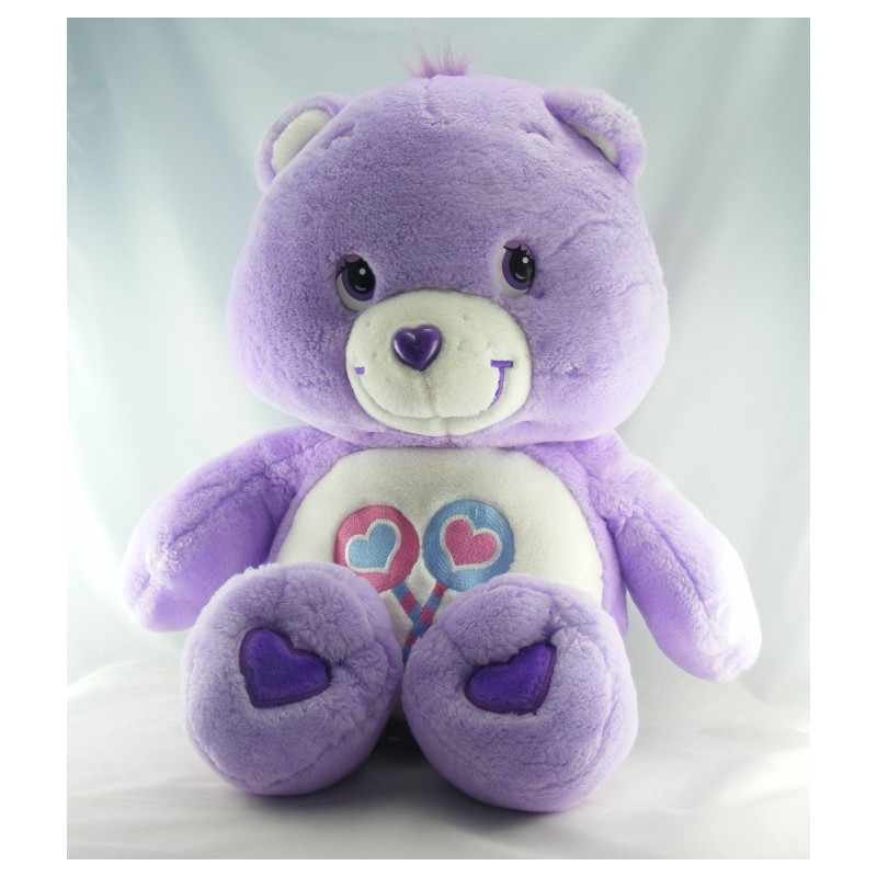 Peluche Bisounours mauve violet Groscadeau sucettes CARE BEARS