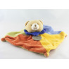 Doudou et compagnie Plat Ours arlequin bleu jaune orange vert