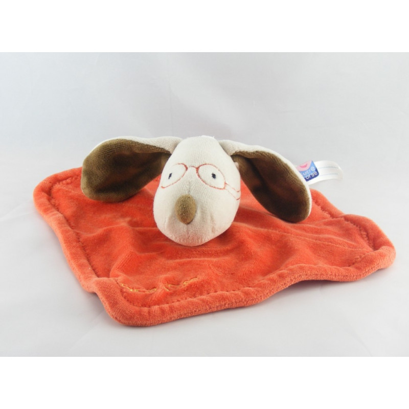 Doudou hochet lapin rouge blanc SUCRE D'ORGE 