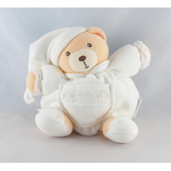 Doudou ours patapouf blanc feuilles dragée KALOO