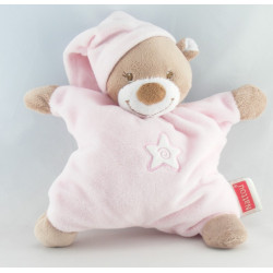 Doudou semi plat ours marron bleu étoile NATTOU