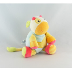 Doudou plat vache bleu rouge vert orange BABY FEHN 