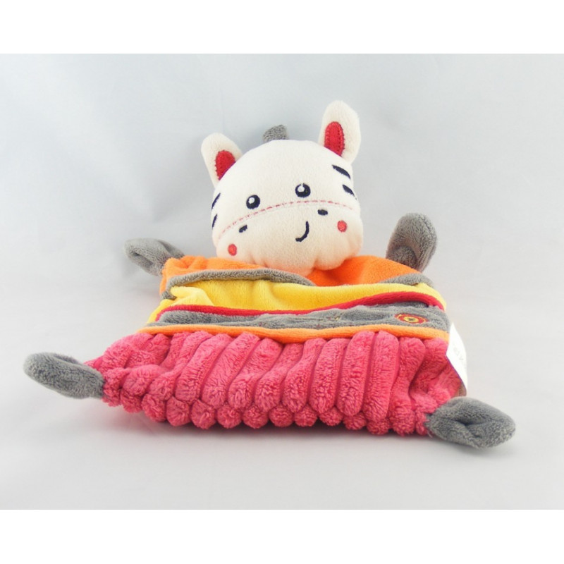 Doudou plat ours bleu vert Nicotoy 