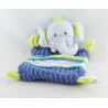 Doudou plat ours bleu vert Nicotoy 