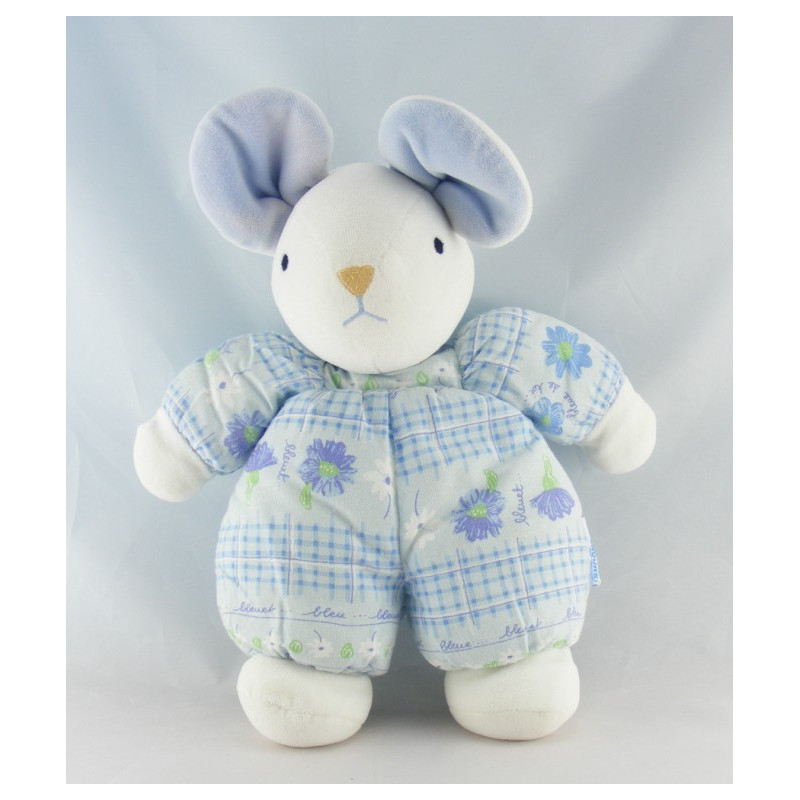 Doudou souris bleu Bleuet NOUNOURS 