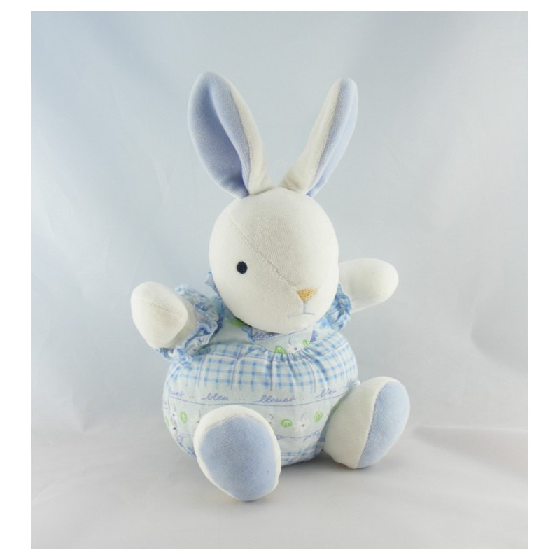 Doudou souris bleu fleurs Bleuet NOUNOURS 