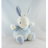 Doudou souris bleu fleurs Bleuet NOUNOURS 