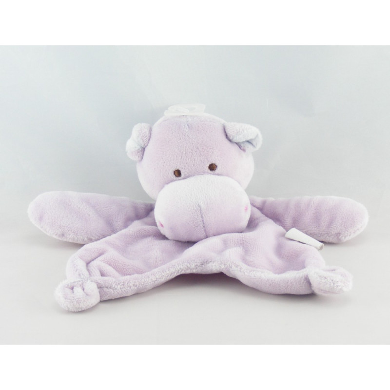 Doudou plat hippopotame rose NICOTOY