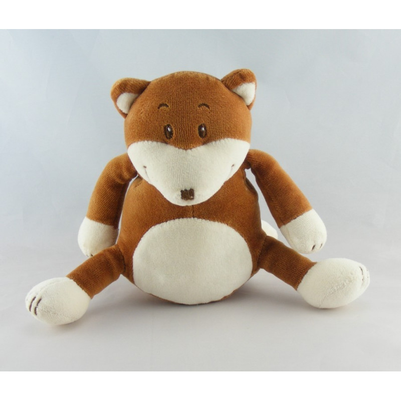 Doudou renard marron blanc OBAIBI