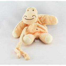 Doudou hippopotame orange saumon SUCRE D'ORGE