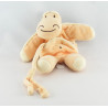 Doudou hippopotame orange saumon SUCRE D'ORGE