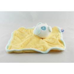 Doudou plat ours jaune tache orange SUCRE D'ORGE